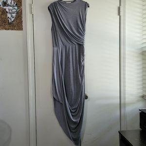 H&M Gray Drape Dress w/ Assymetrical Hem